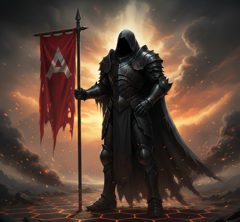 cavydev holding an angular battle spear