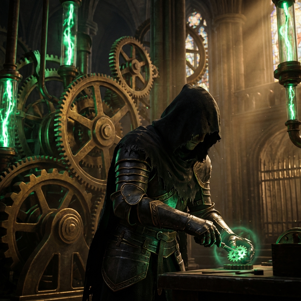 Cavydev repairing a clockwork masterpiece